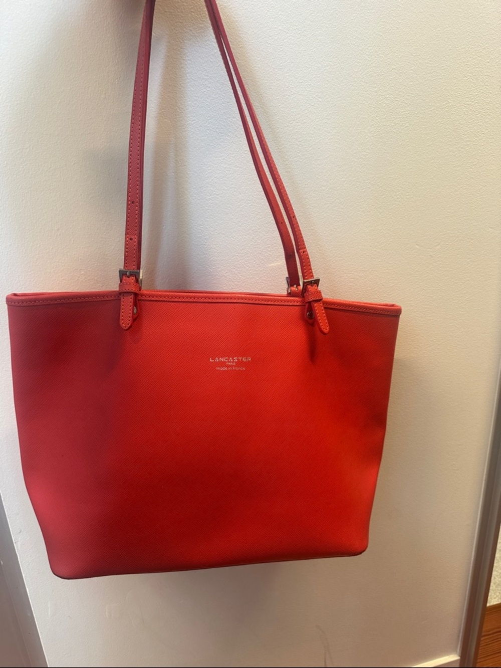 Lancaster Red Leather Tote Bag